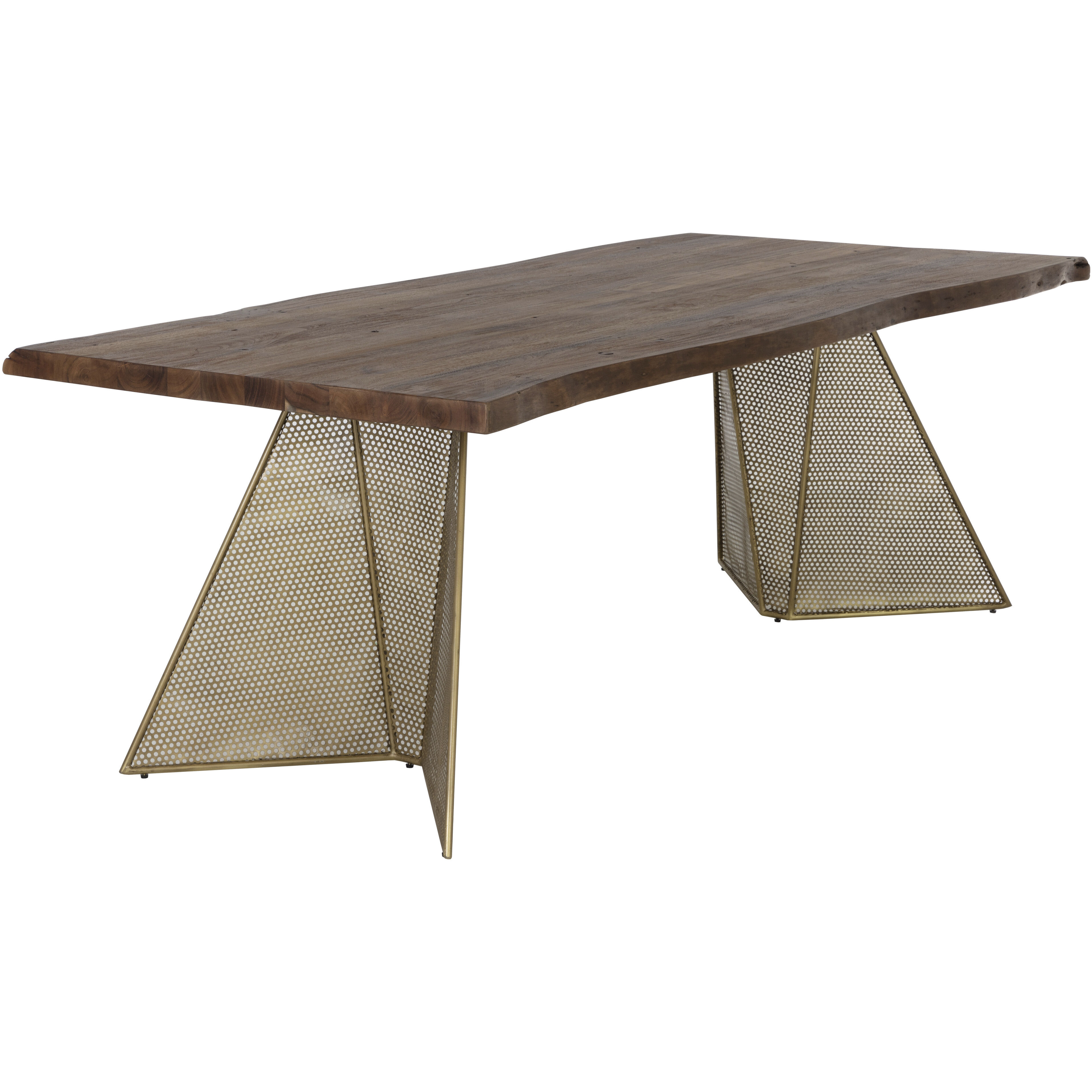 Mickey 90 X 40 inch Smoke Brown / Antique Brass Dining Table